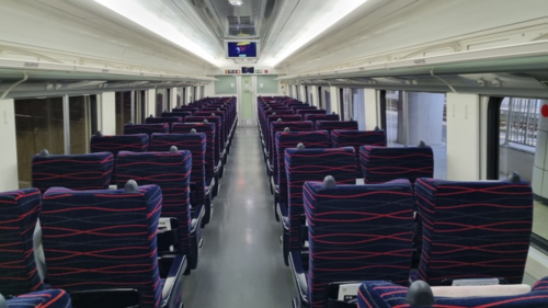 This is the inside of the ITX-Saemaeul train looks like.